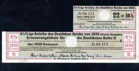 Anleihe des Deutschen Reiches 1000 Mark 1935 (1-) 