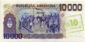 Argentinien / Argentina P.322c 10 Australes (1985) auf 10000 Pesos (1) 