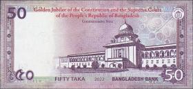 Bangladesch / Bangladesh P.71 50 Taka 2022 Gedenkbanknote (1) 