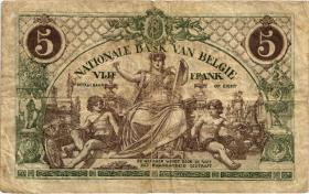 Belgien / Belgium P.075b 5 Francs 1918 (4) 
