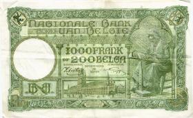 Belgien / Belgium P.110 1000 Francs = 200 Belgas 1944 (3+) 