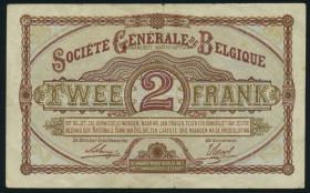 Belgien / Belgium P.087 2 Francs 1915 (3+) 