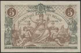 Belgien / Belgium P.075b 5 Francs 1921 (3+) 