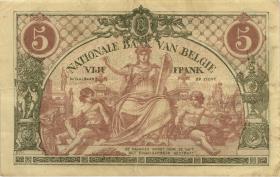 Belgien / Belgium P.075b 5 Francs 1921 (3) 