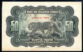 Belgisch-Kongo / Belgian Congo P.16h 50 Francs 1950 (3+) 