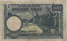 Belgisch-Kongo / Belgian Congo P.25a 100 Francs 31.07.1952 (3) 