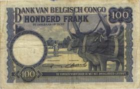 Belgisch-Kongo / Belgian Congo P.17c 100 Francs 10.4.1947 (3) 