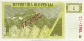 Slowenien / Slovenia P.01s1 1 Tolar 1990 Specimen (1) 
