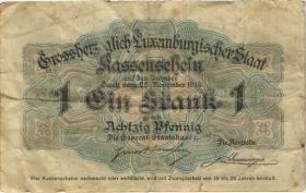 Luxemburg / Luxembourg P.21 1 Franc = 80 Pfennig 1914 (4) 