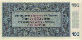 R.560b: Böhmen & Mähren 100 Kronen 1940 Serie A Specimen (1) 