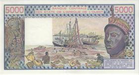 West-Afr.Staaten/West African States P.108Aq 5.000 Francs 1990 (1/1-) 