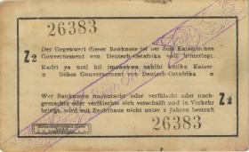 R.928t: Deutsch-Ostafrika 1 Rupie 1916 Z2 Wasserzeichen Herzstück (1-) "NORMA" 