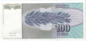 Jugoslawien / Yugoslavia P.112r 100 Dinara 1992 ZA (1) 