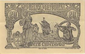 Portugal P.100 20 Centavos 1922 (1/1-) 