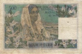 Madagaskar P.53 500 Francs = 100 Ariary (1961) (3-) 