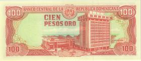 Dom. Republik/Dominican Republic P.128b 100 Pesos Oro 1990 (1) 