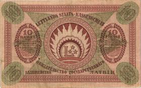 Lettland / Latvia P.04f 10 Rubel 1919 K (3+) 