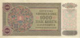 Tschechoslowakei / Czechoslovakia P.056s 1000 Kronen (1945) Specimen (2) 