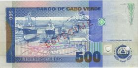 Kap Verde / Cape Verde P.64a 500 Escudos 1992 (1) Specimen 