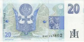 Tschechien / Czech Republic P.10c 20 Kronen 1994 (3+) 