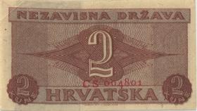 Kroatien / Croatia P.08b 2 Kuna 1942 (2) 