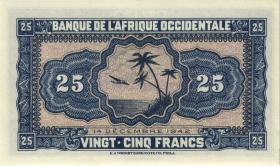 Franz. Westafrika / French West Africa P.30a 25 Francs 1942 (2) 