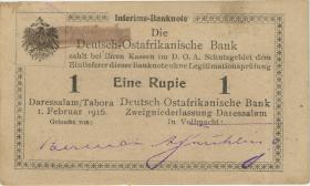 R.929f: Deutsch-Ostafrika 1 Rupie 1916 M3 (1/1-) 