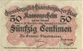 Luxemburg / Luxembourg P.26 50 Centimes 1918 (3) 
