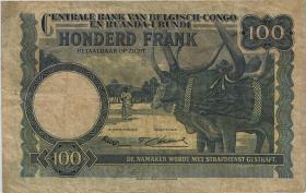 Belgisch-Kongo / Belgian Congo P.25a 100 Francs 31.10.1952 (3) 