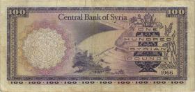 Syrien / Syria P.098a 100 Pounds 1966 (3-) 