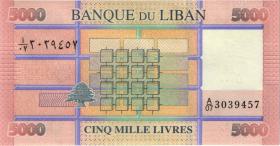 Libanon / Lebanon P.91b 5000 Livres 2014 (1) 