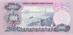 Türkei / Turkey P.191 1000 Lira 1970 (1) U.2 Serie D 