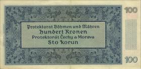 R.560d: Böhmen & Mähren 100 Kronen 1940 B II. Auflage (2) 