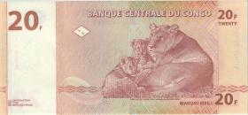 Kongo / Congo P.088 20 Francs 1997 (1) 