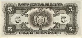 Bolivien / Bolivia P.138a 5 Bolivianos L. 1945 (2) 