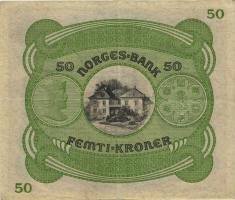 Norwegen / Norway P.09d 50 Kronen 1942 (3+) 