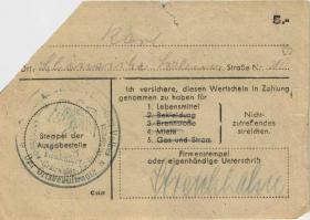 WHW Gutschein 5 Reichsmark 1943/44 entwertet (3) 