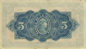 Martinique P.16b 5 Francs (1942) (2) 
