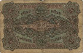 R.900: Deutsch-Ostafrika 5 Rupien 1905 No.12697 (3-) 