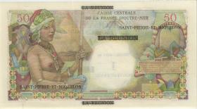 St. Pierre & Miquelon P.30b 1 NF auf 50 Francs (1960) (1) 
