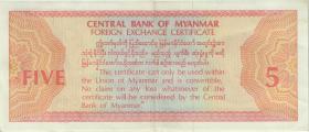 Myanmar P.FX2 5 Dollars (1993) (2) 