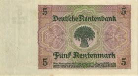 R.164b: 5 Rentenmark 1926 (1-) 8-stellig  Serie Y 