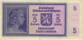 R.559a: Böhmen & Mähren 5 Kronen (1940) (3) 