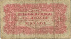 Belgisch-Kongo / Belgian Congo P.03B 1 Franc 15.1.1920 Matadi (3/4) 