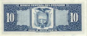 Ecuador P.109a 10 Sucres 1975 (2) 