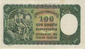 Slowakei / Slovakia P.11s 100 Kronen 1940 Specimen 2. Auflage (1-) 