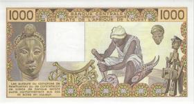 West-Afr.Staaten/West African States P.207Bg 1000 Francs 1986 (1) 