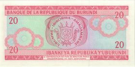 Burundi P.27d 20 Francs 2007 2005 (1) 