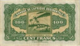 Franz. Westafrika / French West Africa P.31 100 Francs 1942 (3+) 