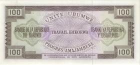 Burundi P.23b 100 Francs 1.7.1973 (1) 